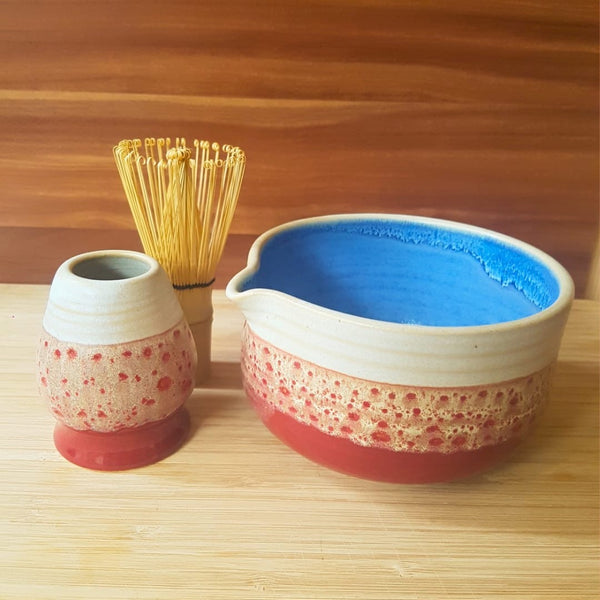 Matcha bowl strawberry pudding - Ella Gutman ceramics