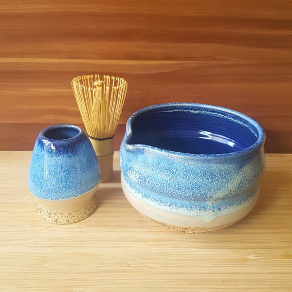 Matcha garde houder blue wave - Ella Gutman ceramics