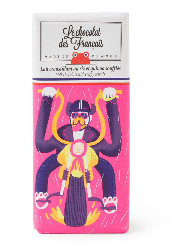 Le Biker Melk chocolade met krokante rijst en quinoa 41%