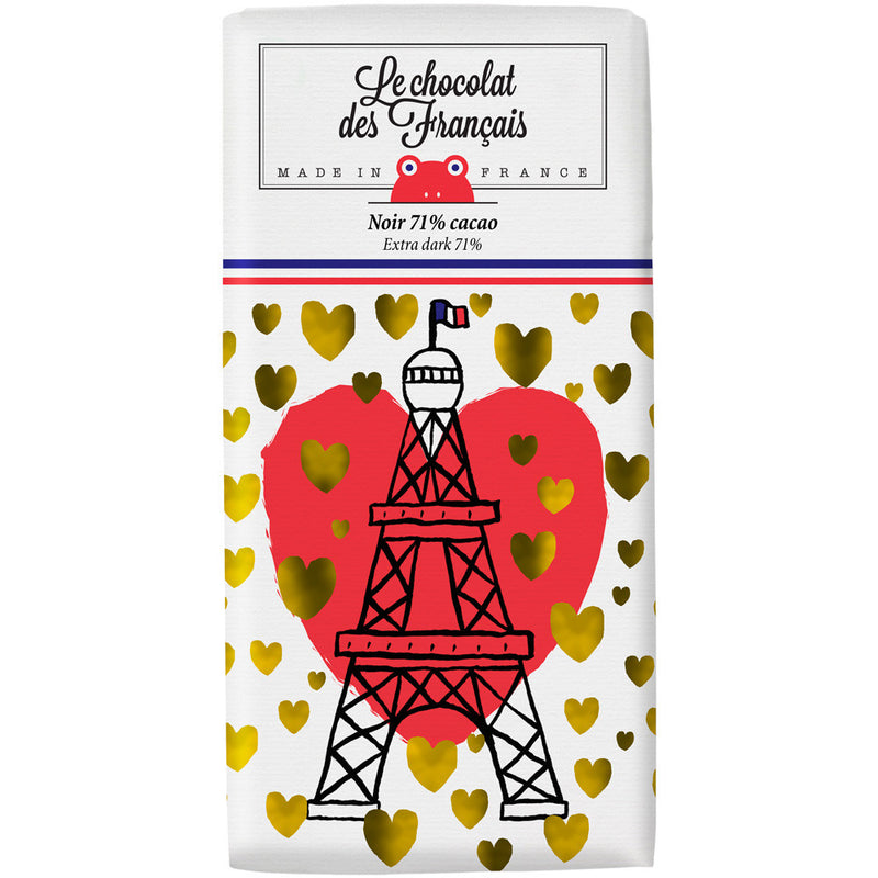 La Tour Eiffel Coeur Pure chocolade extra dark chocolate 71%ik